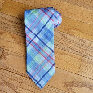 Berend DeWitt Men's 100% Silk Tie Luxury Designer Necktie Plaid Seersucker Style
